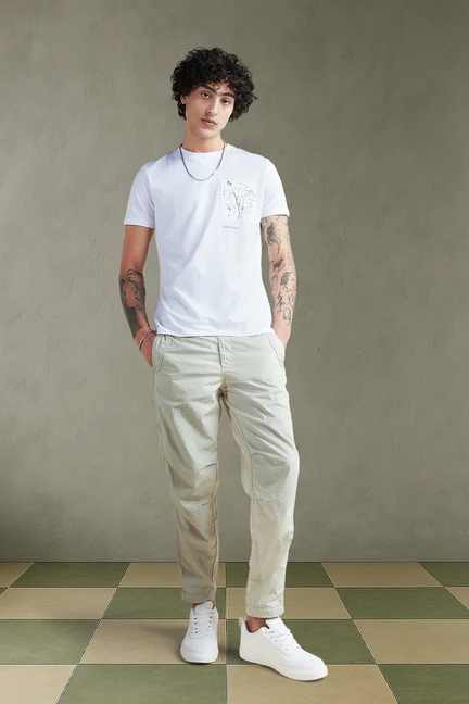 Allen Solly | Men Beige Solid Parachute Pants