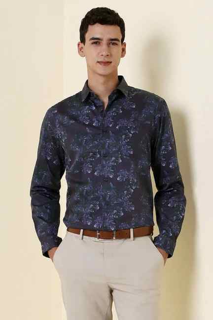 Allen Solly | Men Purple Print Full Sleeves Formal Shirt