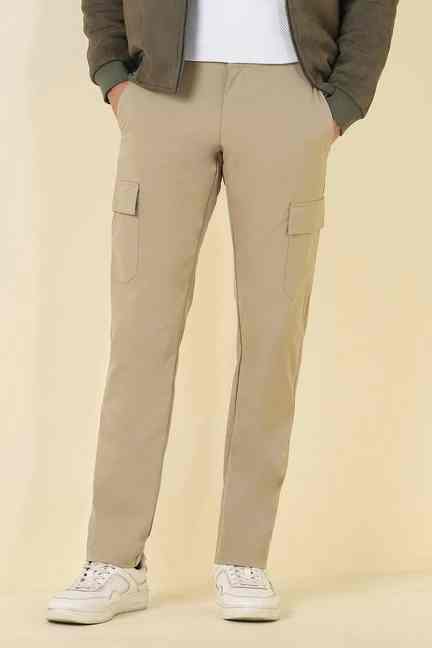 Allen Solly | Men Beige Solid Casual Trousers