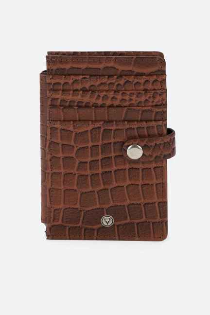 Allen Solly | Men Brown Textured Genuine Leather Wallet