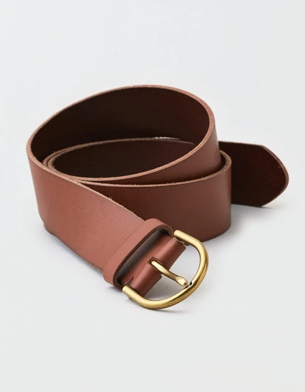 American Eagle Women Brown High-Waisted Leather Belt