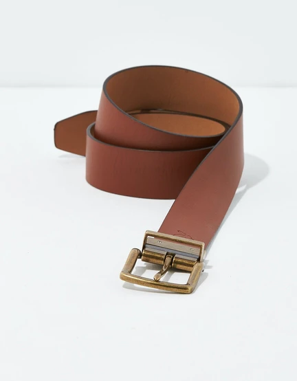 American Eagle Men Beige AEO Reversible Leather Belt