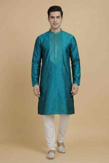 Bandeya | Embroidered Viscose Collared Men's Festive Wear Kurta