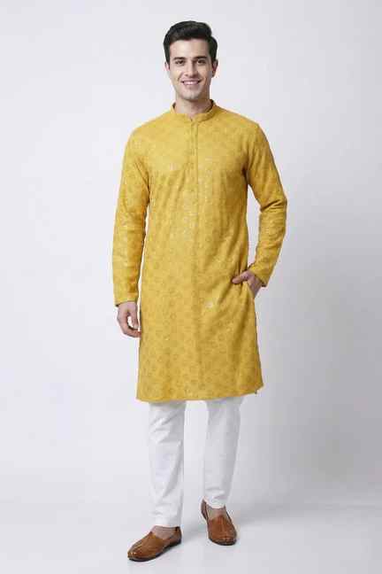 Bandeya | Floral Rayon Men's Casual Wear Kurta