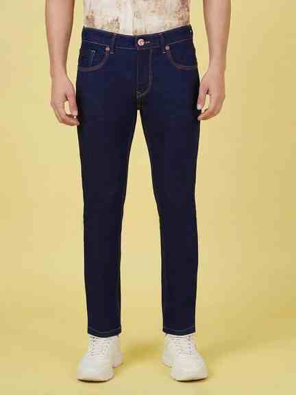 Being Human | Dark Blue Cropped Fit Mid Rise Men's Jeans by Being Human Clothing