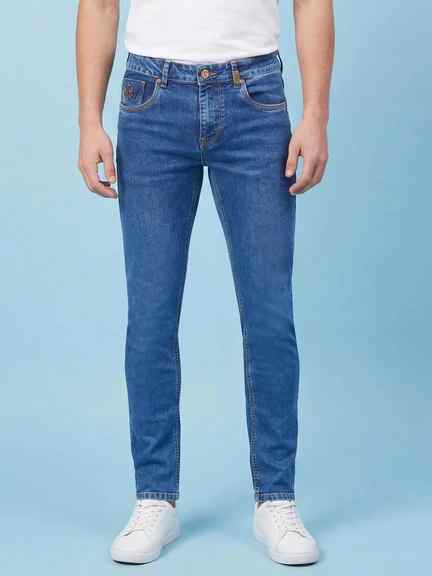Being Human | Dark Blue Slim Fit Mid Rise Men's Jeans by Being Human Clothing
