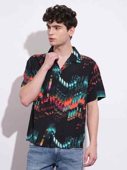 Being Human Mens-Top Shirts Black & Orange