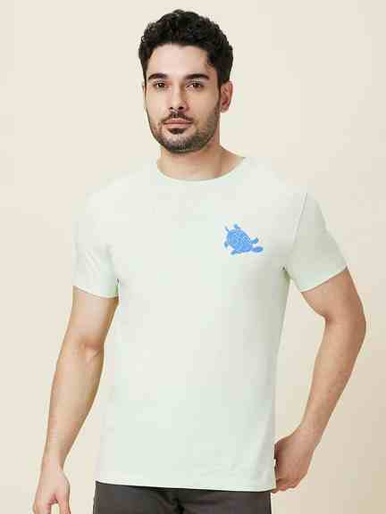 Being Human Men Green Graphic Crew Neck T-Shirt