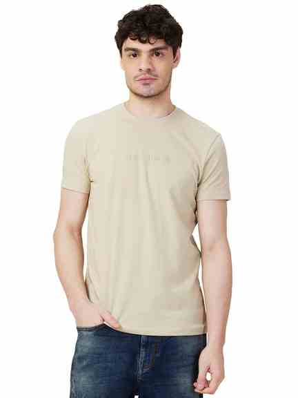 Being Human Mens-Top Crew Neck Lt.Olive