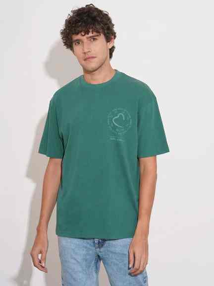 Being Human | Being Human Green Easy Fit Crew Neck For Men