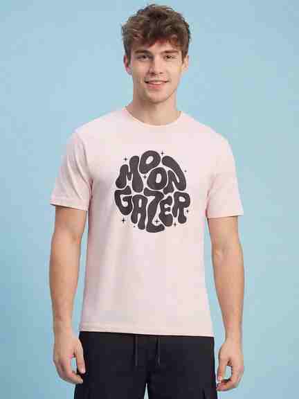 Being Human | Pink Moderno Fit Men's Short Sleeves Crew Neck T-Shirt by Being Human Clothing
