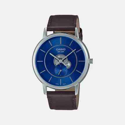 CASIO | Enticer Men Quartz Blue Dial Analog Leather Watch A2131