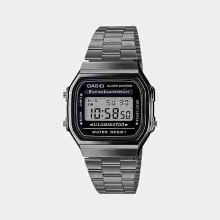 CASIO | Vintage Unisex Quartz Black Dial Digital Stainless Steel Watch D181