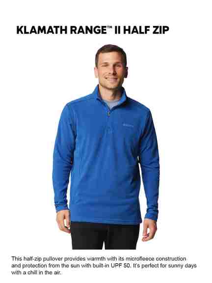 Columbia | Men Navy Blue Klamath Range II Pullover