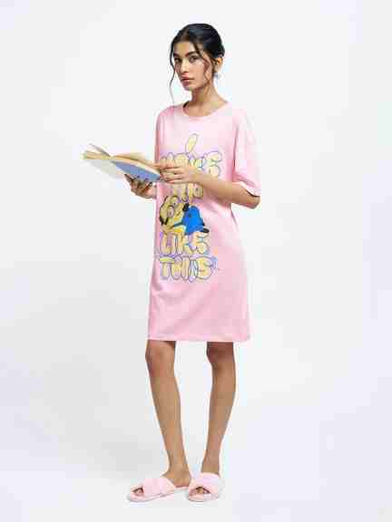 Dreamz | Pink Minions Graphic Comfort Fit Nightdress
