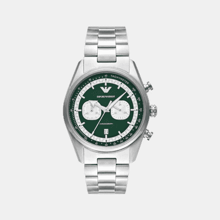 Emporio Armani | racer Men Quartz Green & Silver Dial Chronograph Stainless Steel Watch AR11637