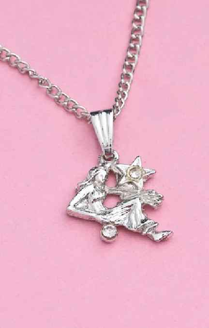 Estele | Estele Rhodium Plated Virgo Zodiac Sign Designer Pendant with Crystal for Women