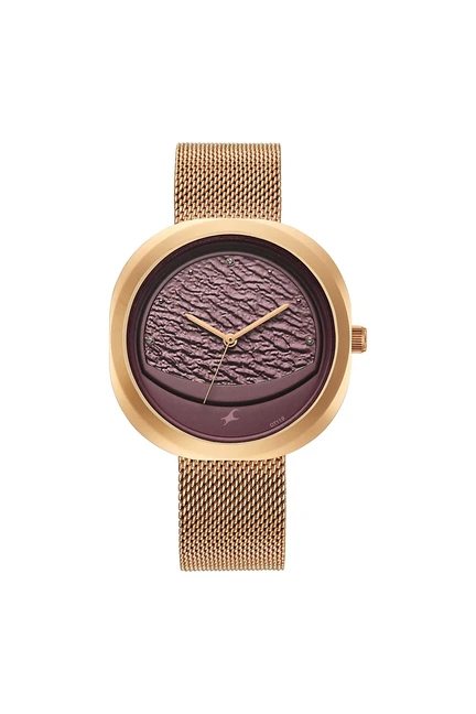 fastrack | Gelato Plum Dial Stainless Steel Analogue Watch For Girls - 6330WM02