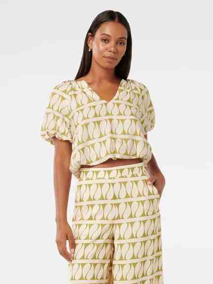 Forever New | Aubree Linen Bubble Hem Top