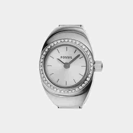 Fossil | Watch Ring Women Quartz Silver Dial Analog Stainless Steel Watch ES5321