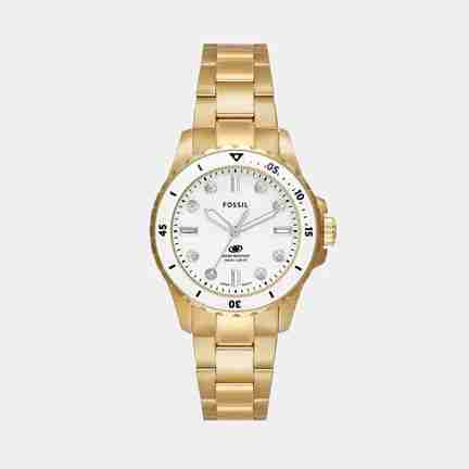 Fossil | Fossil Blue Dive Women Quartz White Dial Analog Stainless Steel Watch ES5350
