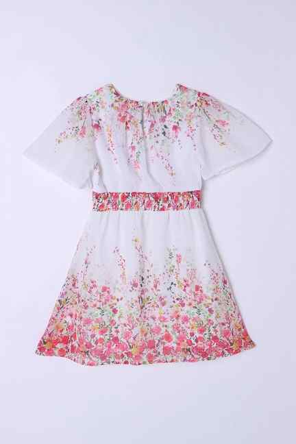 FRATINI GIRL | Printed Blended Fabric Round Neck Girls Casual Wear Dress