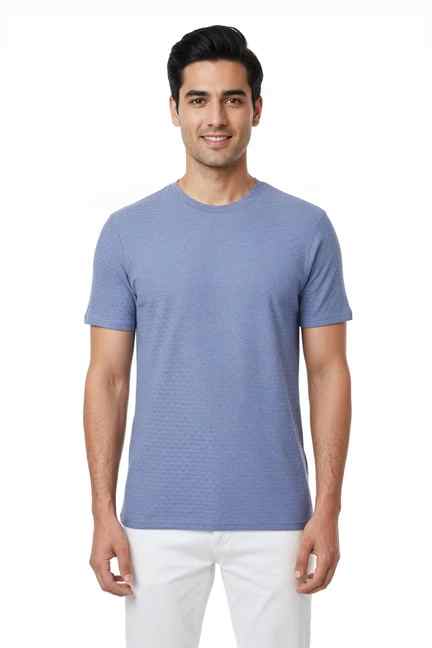 FRATINI | Textured Cotton Round Neck Men's T-Shirt