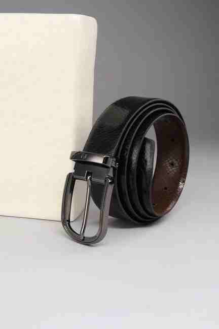 LOUIS PHILIPPE | Men Black Textured Leather Formal Belt