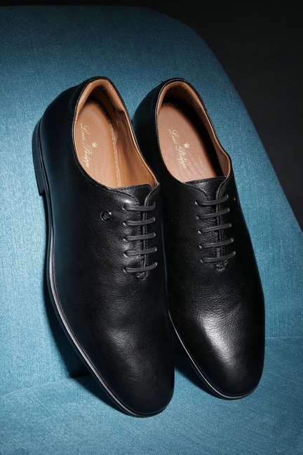 LOUIS PHILIPPE | Men Black Leather Lace Up Shoes