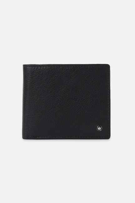 LOUIS PHILIPPE | Men Black Textured Genuine Leather Wallet