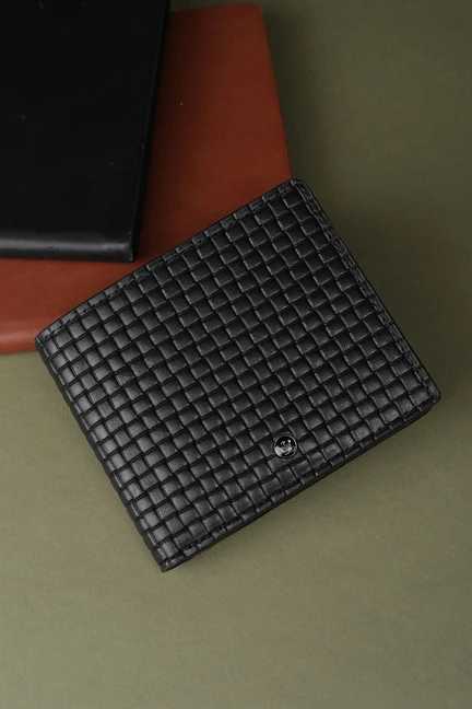 LOUIS PHILIPPE | Men Black Textured Leather Wallet