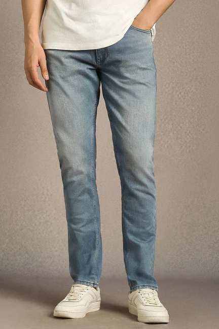 LOUIS PHILIPPE | Men Light Blue Light Slim Tapered Fit Jeans