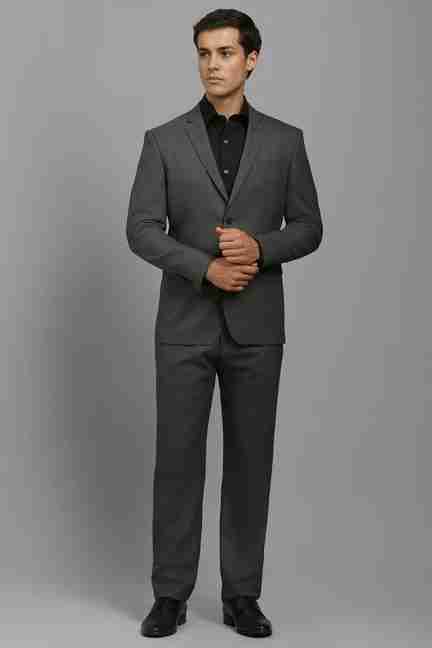 LOUIS PHILIPPE | Men Grey Slim Fit Textured Formal Two Piece Suit