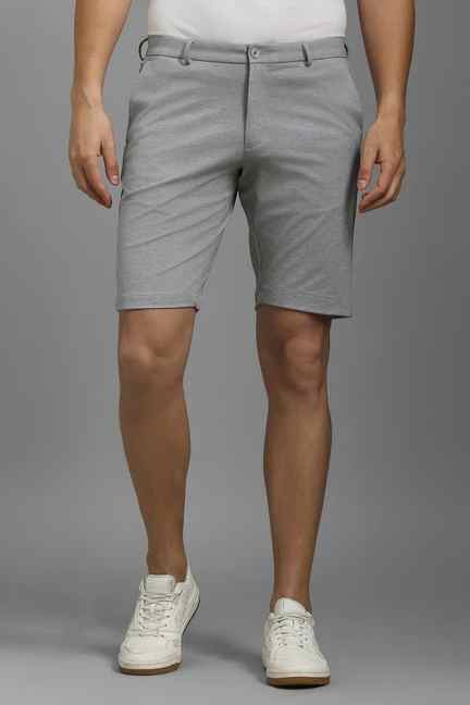 LOUIS PHILIPPE | Men Grey Textured Shorts