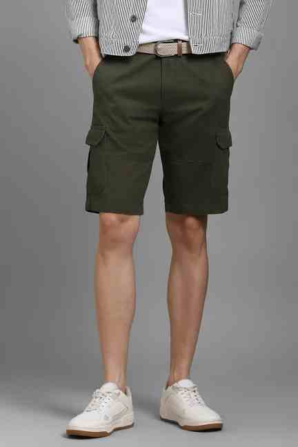LOUIS PHILIPPE | Men Green Solid Shorts