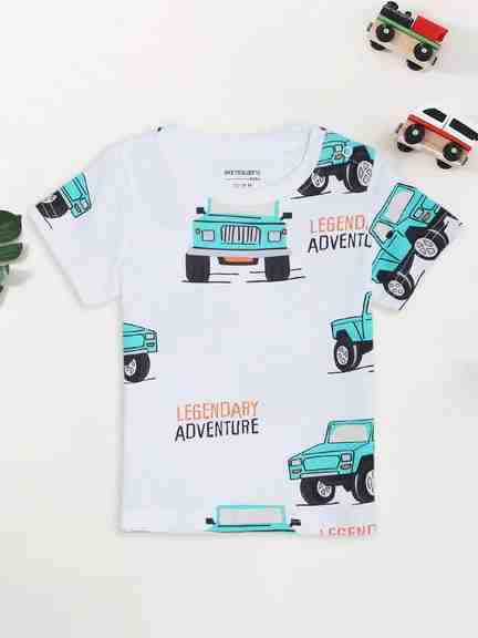 Pantaloons Baby | White Adventure Graphic T-Shirt