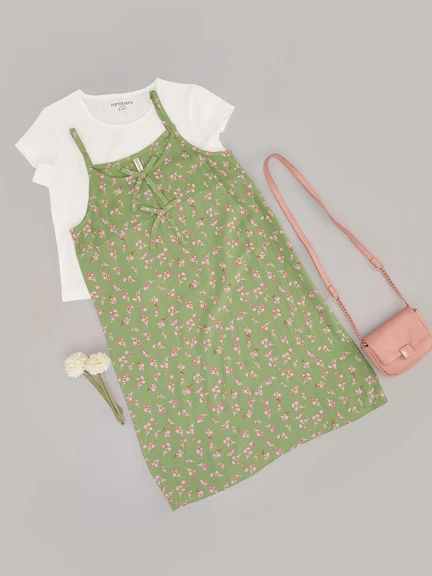 Pantaloons Junior | Pantaloons Junior Olive Dress