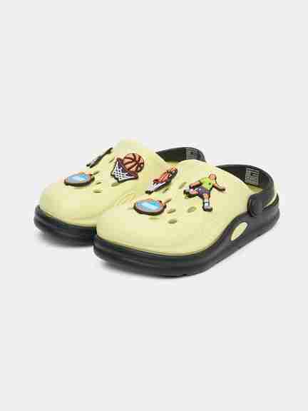 Pantaloons Junior | Yellow Dual-Tone Clogs with Sports Charms