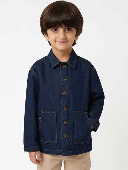 Pantaloons Junior | Navy Rinse Oversized Jacket