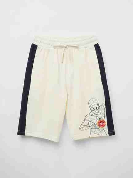 Pantaloons Junior | Off-White Regular Fit Spider-Man Shorts