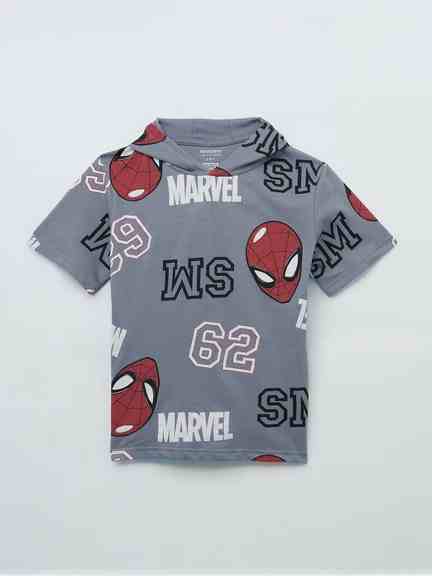 Pantaloons Junior | Blue Marvel Spider-Man Graphic Hoodie T-Shirt