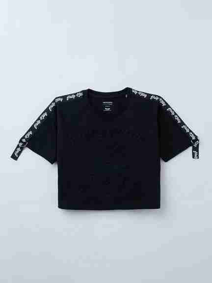Pantaloons Junior | Black Hello Kitty Cropped Boxy T-Shirt