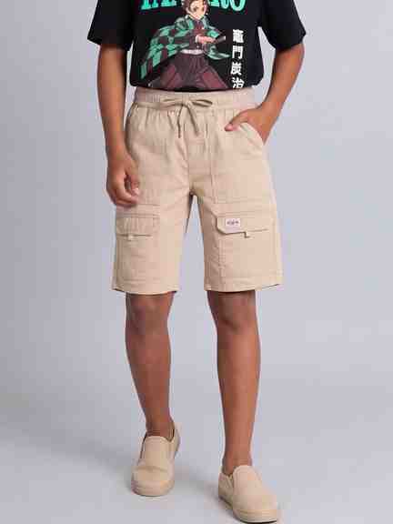 Pantaloons Junior | Beige Regular Fit Utility Shorts