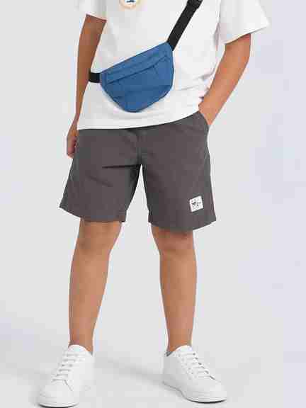 Pantaloons Junior | Charcoal Regular Fit Drawstring Shorts