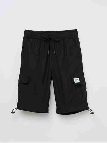 Pantaloons Junior | Black Regular Fit Drawstring Cargo Shorts