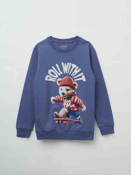 Pantaloons Junior | Blue Regular Fit Graphic Sweatshirt