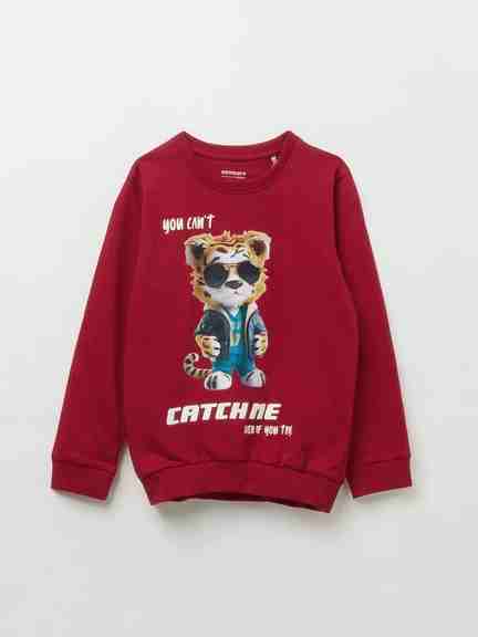 Pantaloons Junior | Red Regular Fit Graphic Sweatshirt