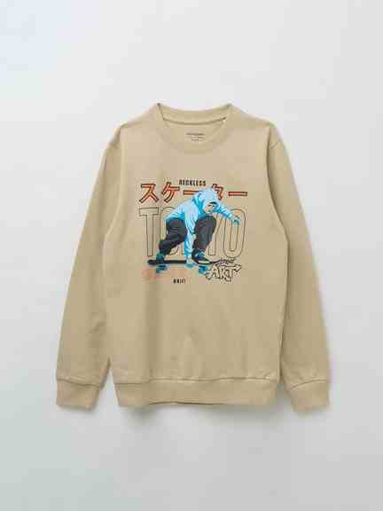 Pantaloons Junior | Beige Regular Fit Graphic Sweatshirt