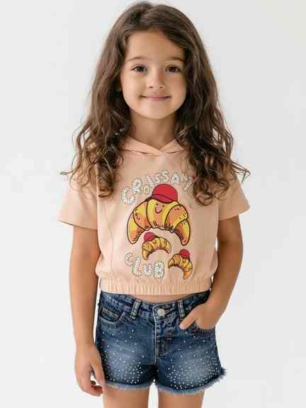 Pantaloons Junior | Orange Hoodie Graphic T-Shirt