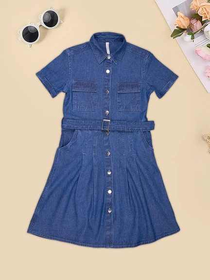 Pantaloons Junior | Dark Blue Denim Dress